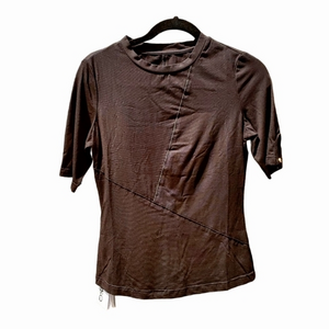 New Women's JNSQ Seam Detail Solid Black Tee‎ Size 6 NWT